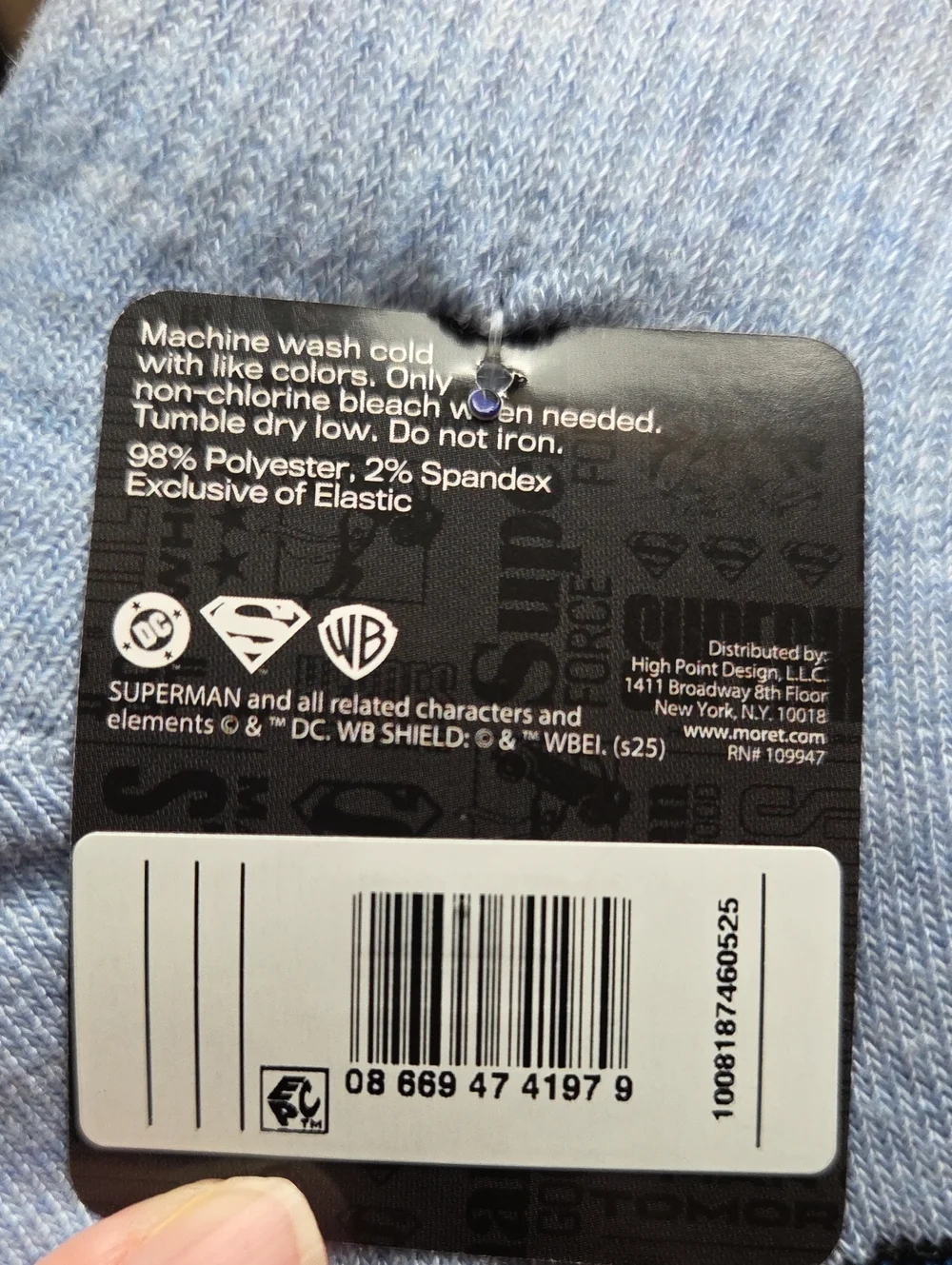 Superman Boys Mid-Crew Socks 3 Pair M/L 3-10 Nwt